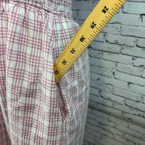 Lena | adorable pink plaid square neck line short sleeve midi dress size S - Picture 8 of 12